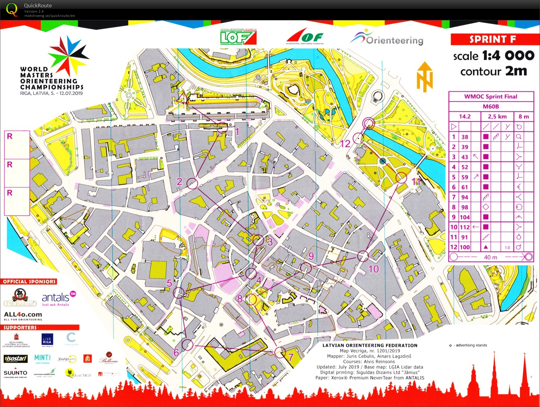 WMOC i Riga - sprintfinale, M60-B (07.07.2019)