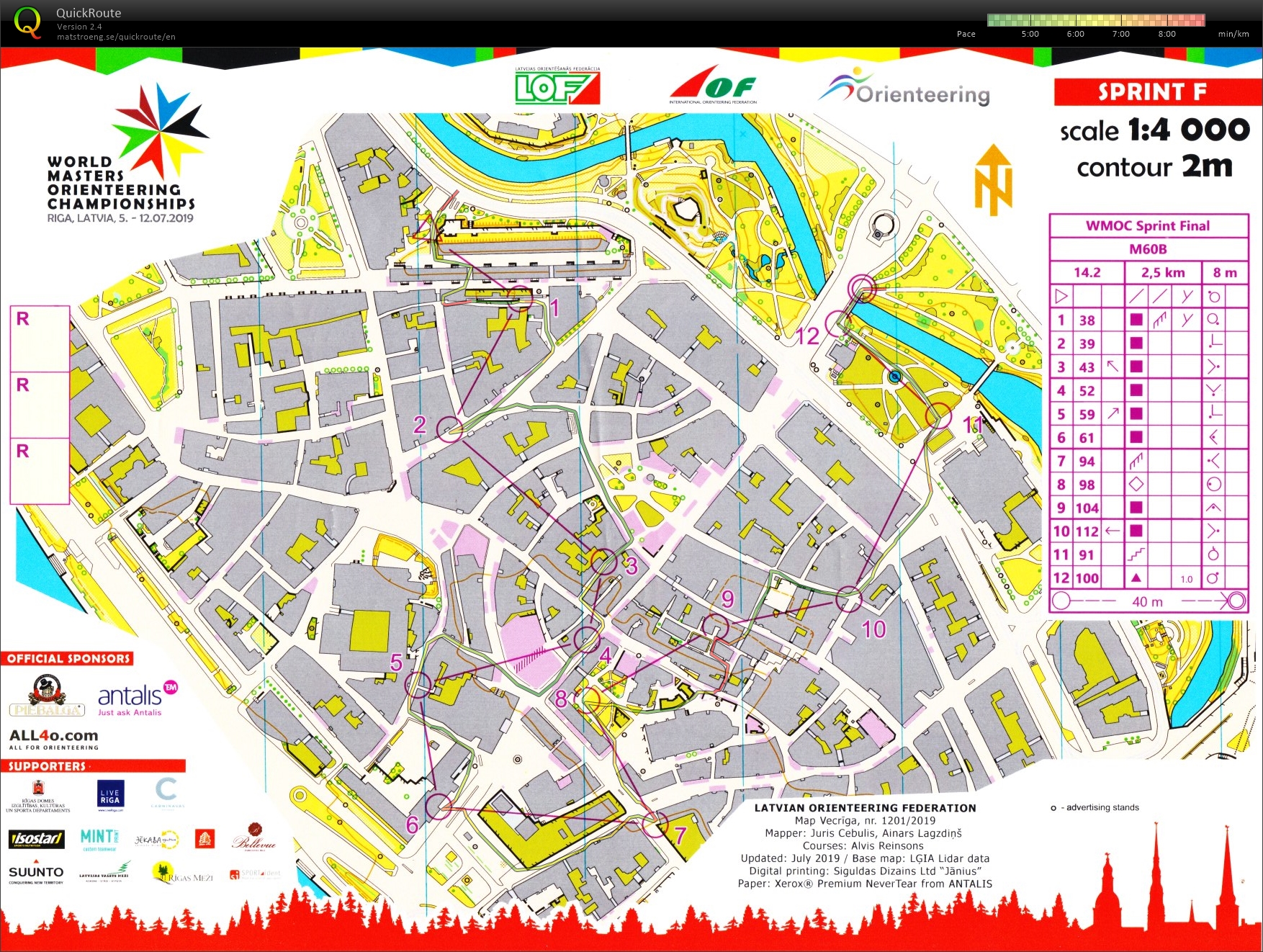 WMOC i Riga - sprintfinale, M60-B (2019-07-07)