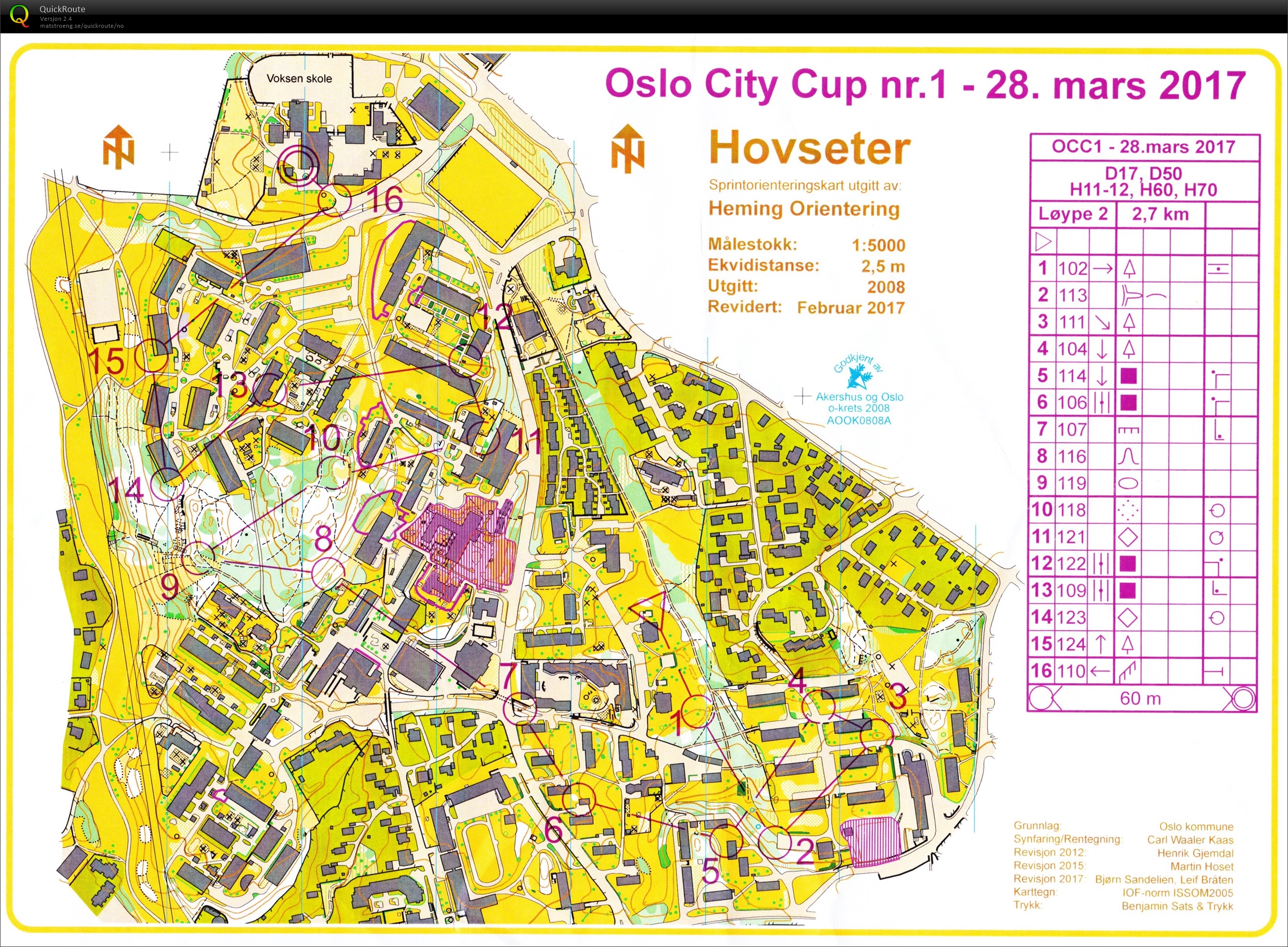 Oslo City Cup, løp 1 - H50- (28/03/2017)